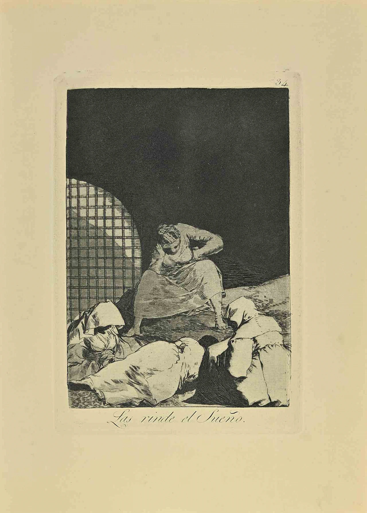 Francisco Josè de Goya y Lucientes, Las Rinde El Sueno, Etching Aquatint Drypoint 19th century 1