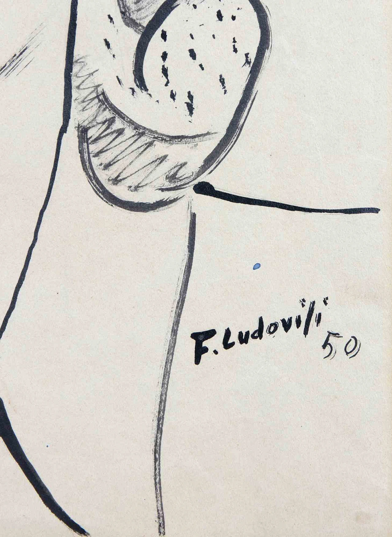 Felice Ludovisi, Ritratto femminile, disegno a matita 1940-1959 2