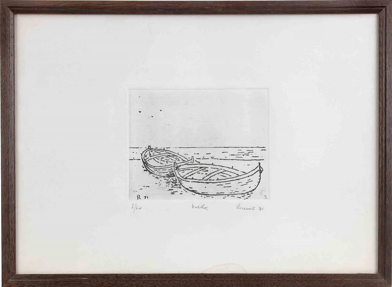 Michele Ricciuti, Boats, Etching 1960s-1970s 3