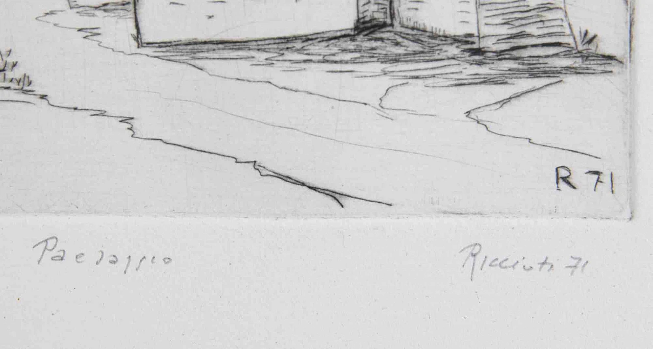 Michele Ricciuti, Landscape, Etching 1960s-1970s 2