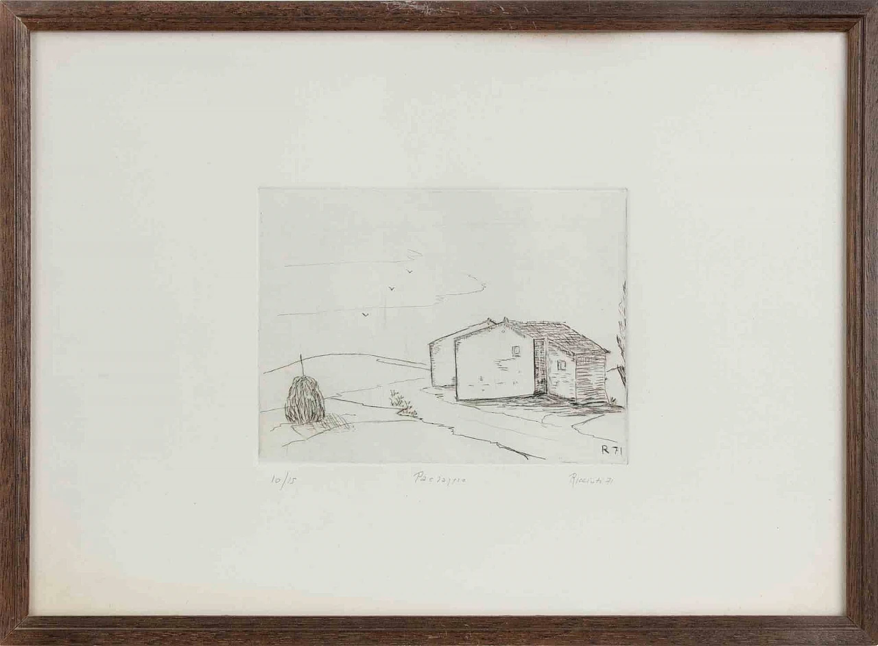 Michele Ricciuti, Landscape, Etching 1960s-1970s 3