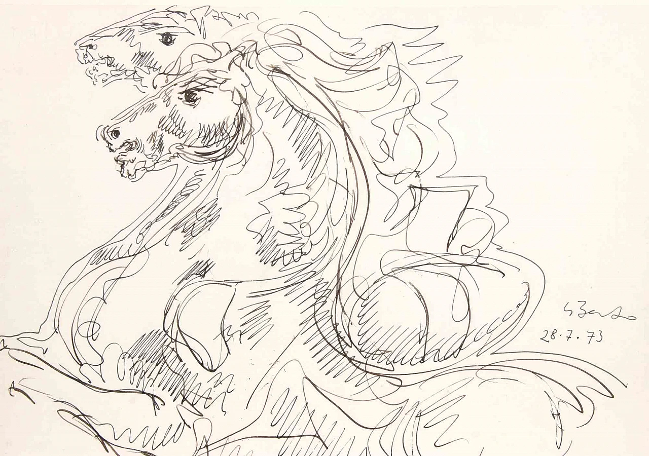 Gian Paolo Berto, Cavalli, disegno-inchiostro 1960-1979 1