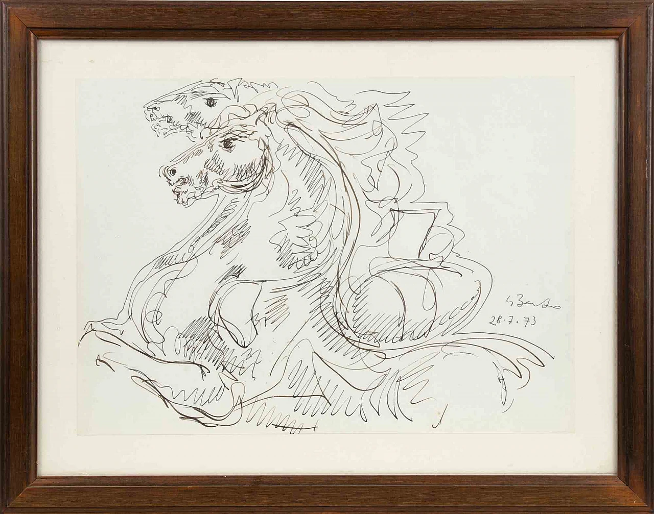 Gian Paolo Berto, Cavalli, disegno-inchiostro 1960-1979 3