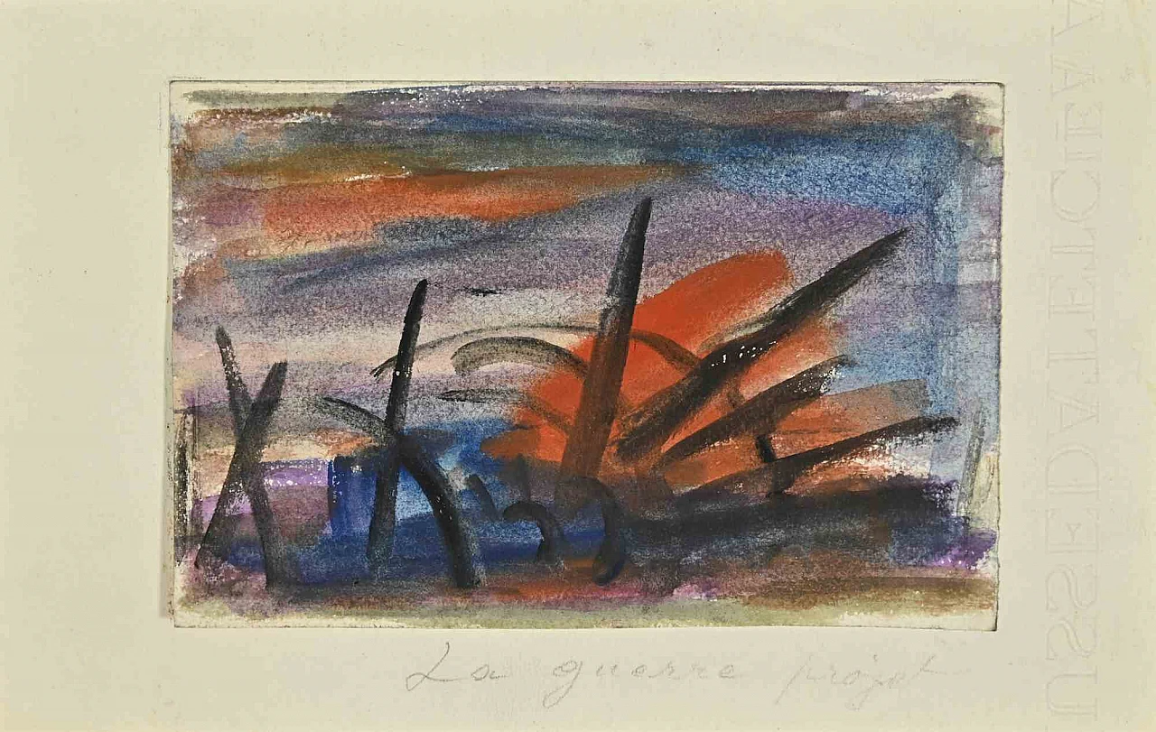 Sconosciuto, Composizione, Disegno Acquarello Anni 2000 1