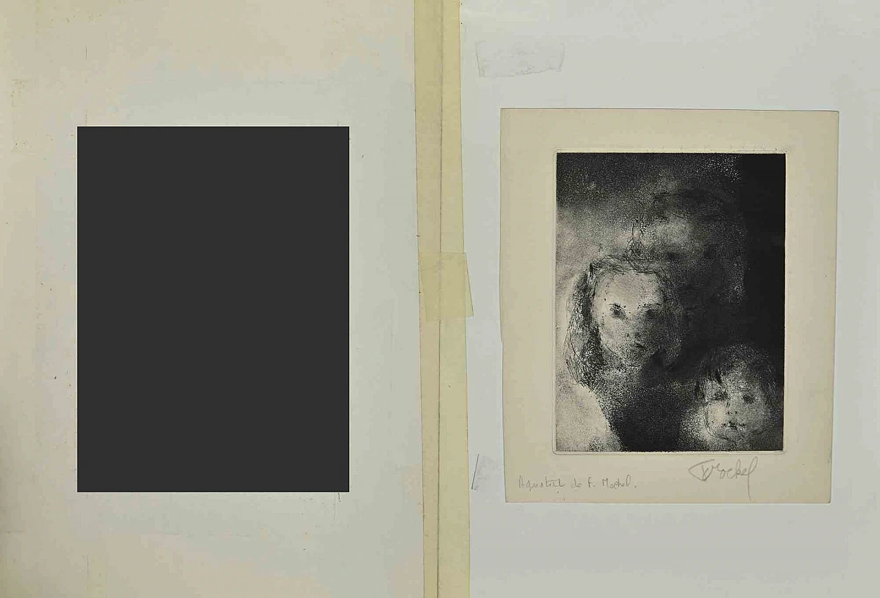 Francis Mockel, Portrait, Aquatint Etching 19th century 2