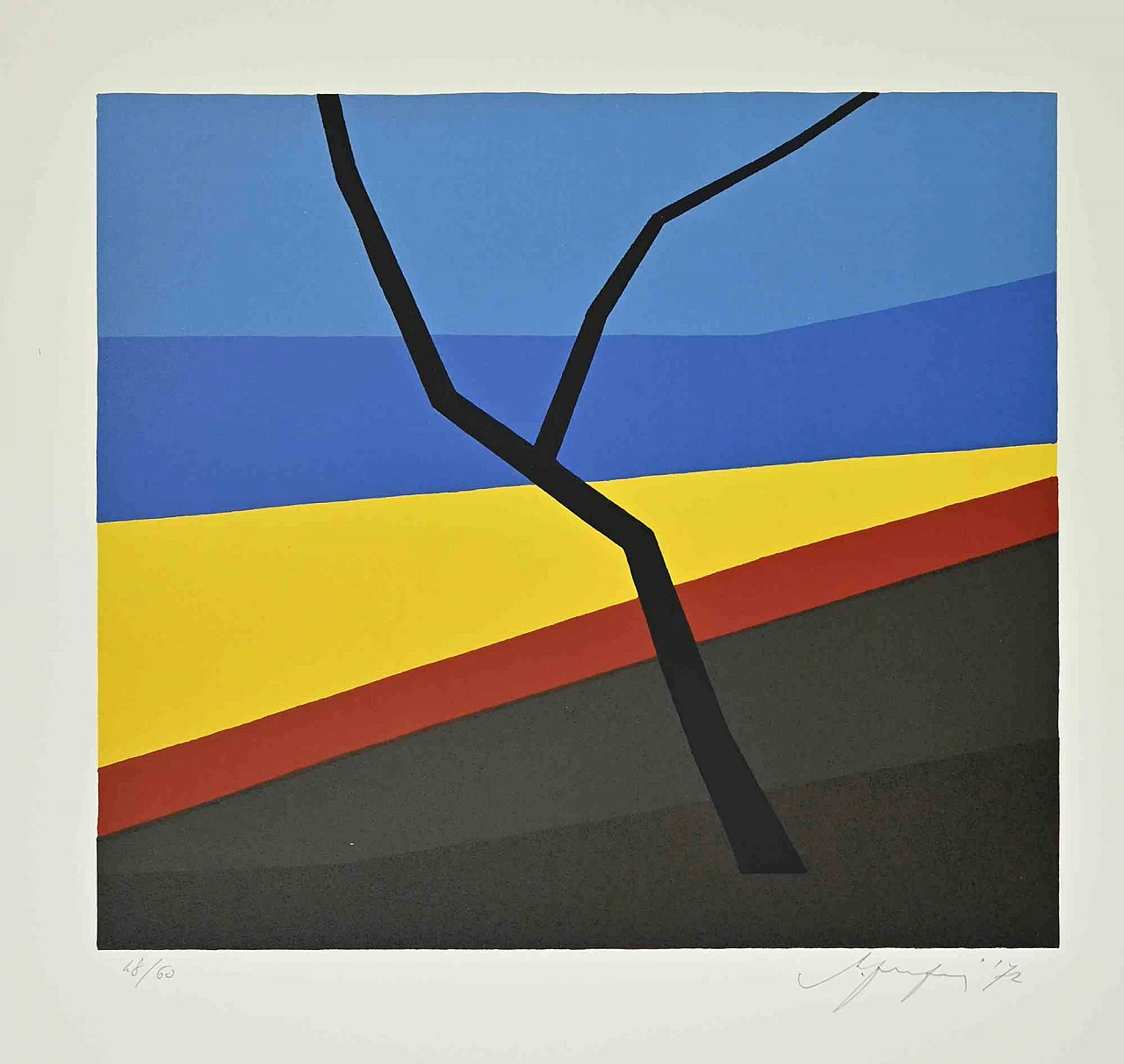 Amintore Fanfani, Abstract Composition, Screenprint 1960s-1970s 2