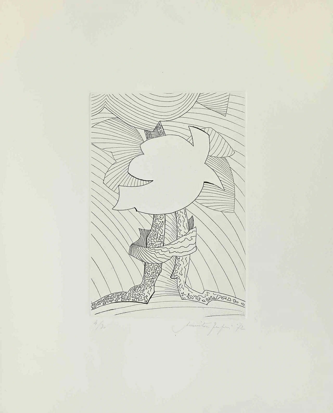 Amintore Fanfani, Abstract Composition, Etching 1960s-1970s 1