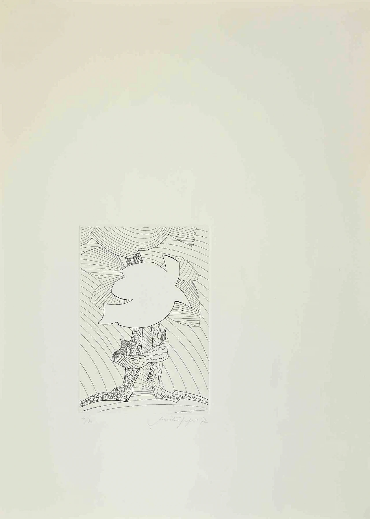 Amintore Fanfani, Abstract Composition, Etching 1960s-1970s 2