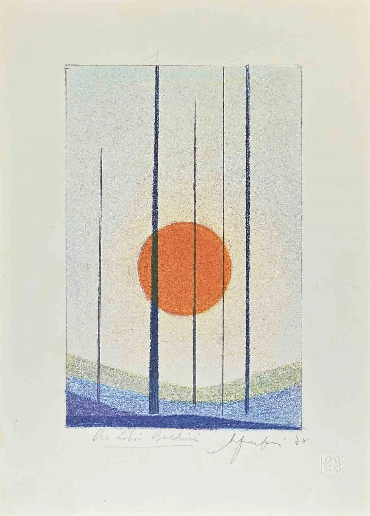 Amintore Fanfani, Abstract Composition, Etching 1960s-1970s 1