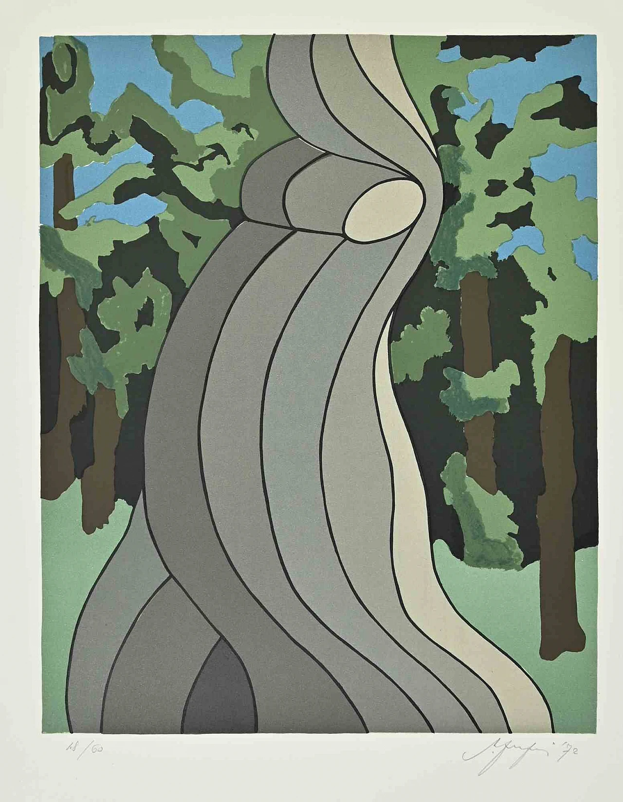 Amintore Fanfani, Abstract Composition, Screenprint 1960s-1970s 1