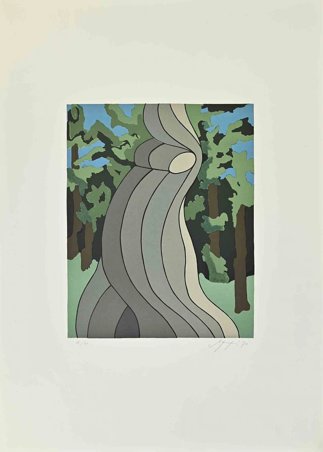 Amintore Fanfani, Abstract Composition, Screenprint 1960s-1970s 2