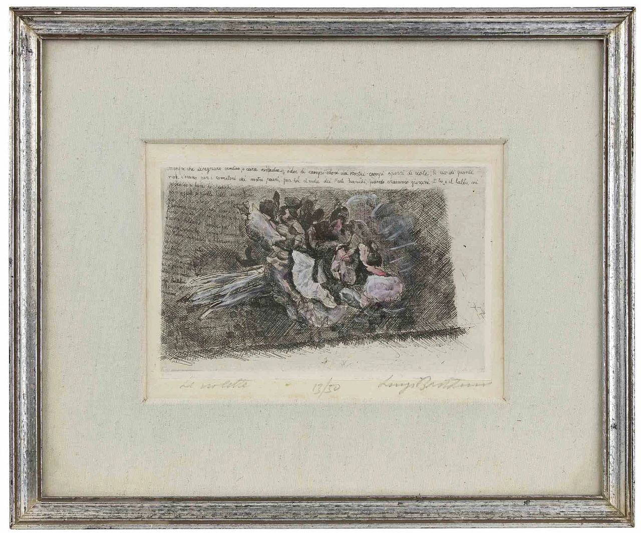 Luigi Bartolini, Violets, Etching 1920s-1930s 2