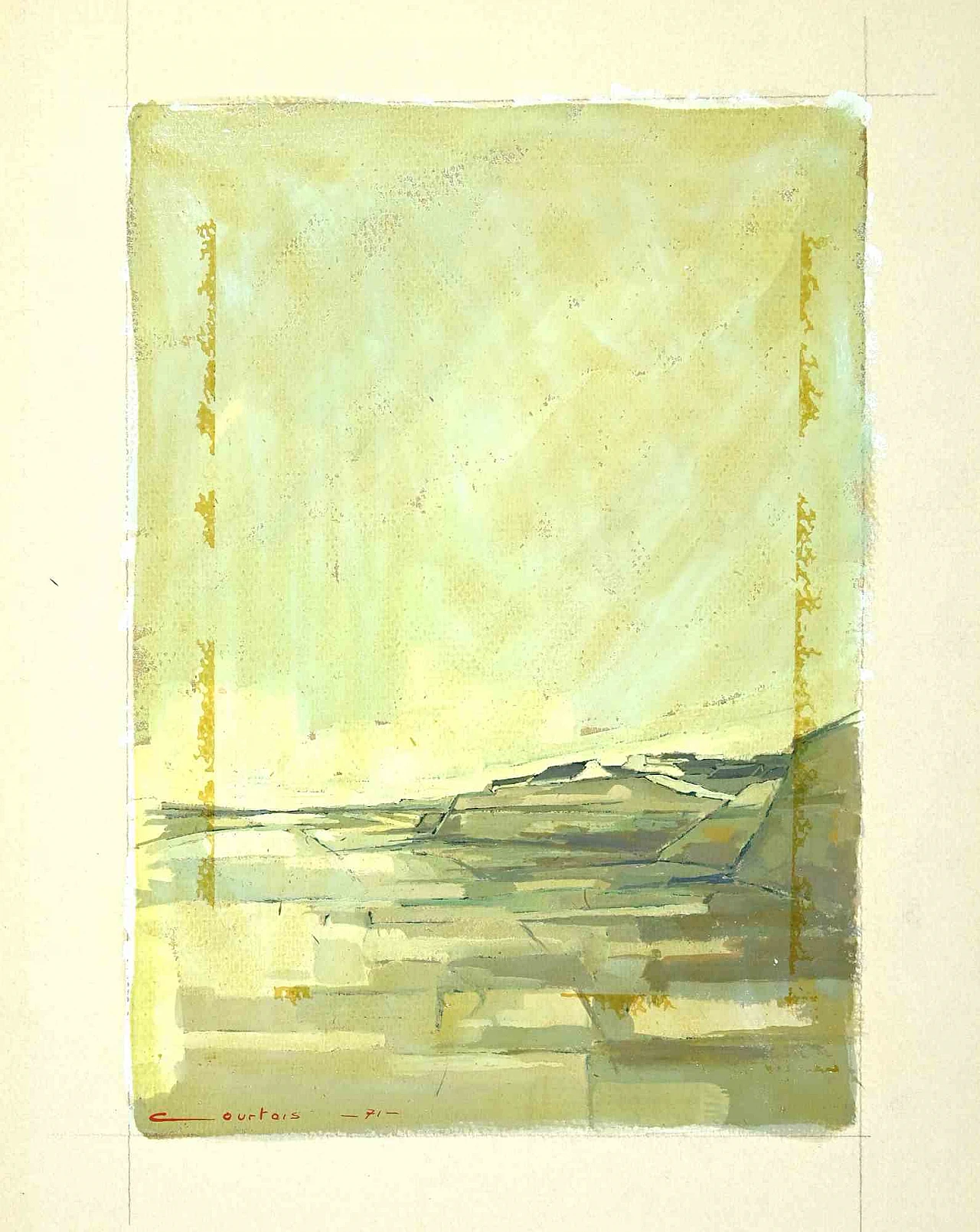 Pierre Courtois, Landscape, Drawing 19th century 1