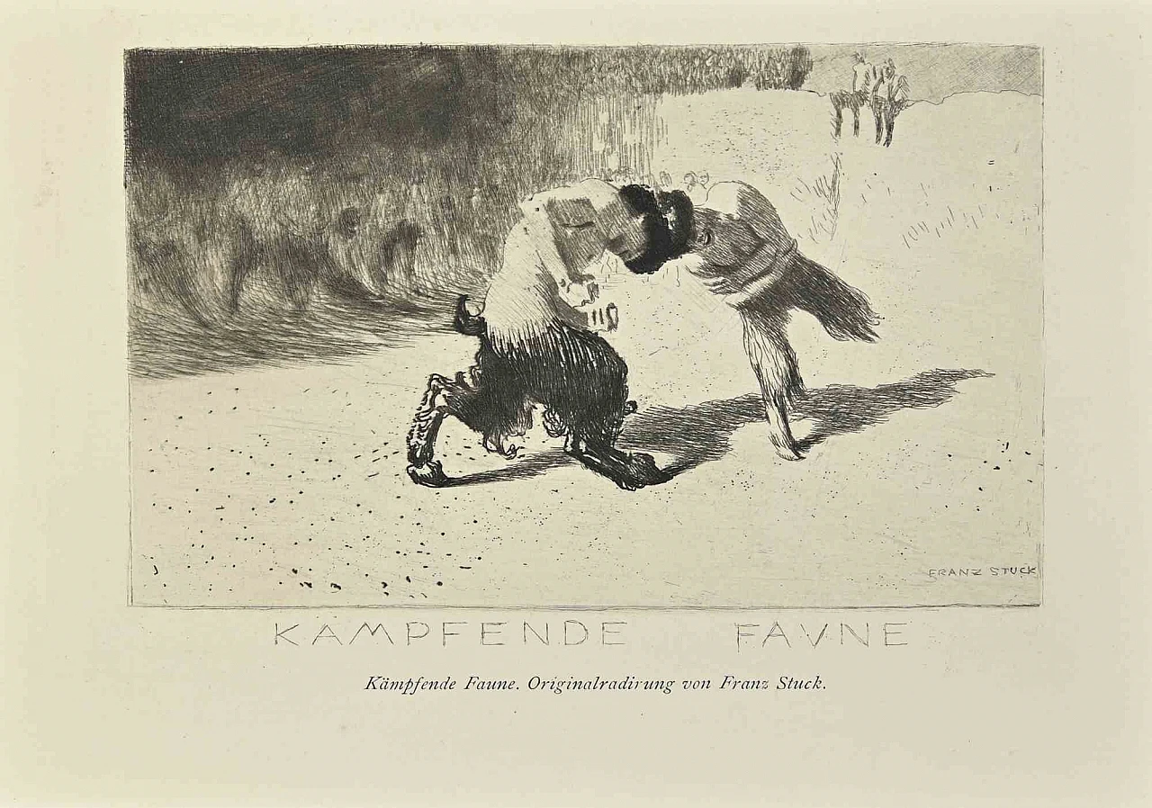 Franz Stuck, Kampfende Faune, Etching 2000s 1