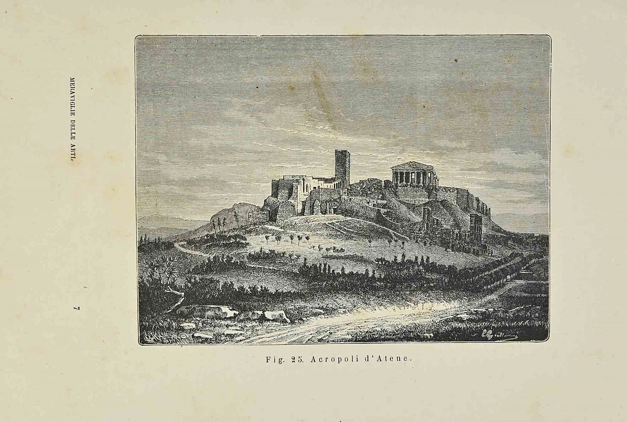 Various Authors, Acropolis of Athens, Lithograph 19th century 1