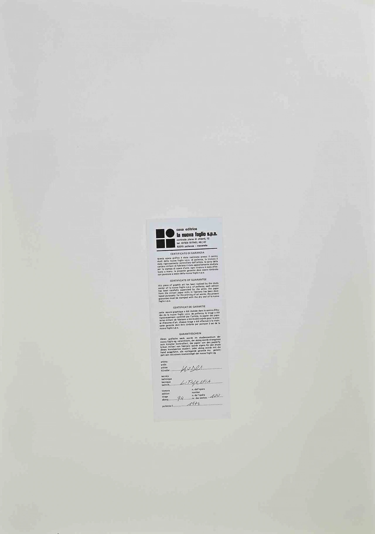 Ibrahim Kodra, Robot Playing Flute, Lithograph 1960s-1970s 3