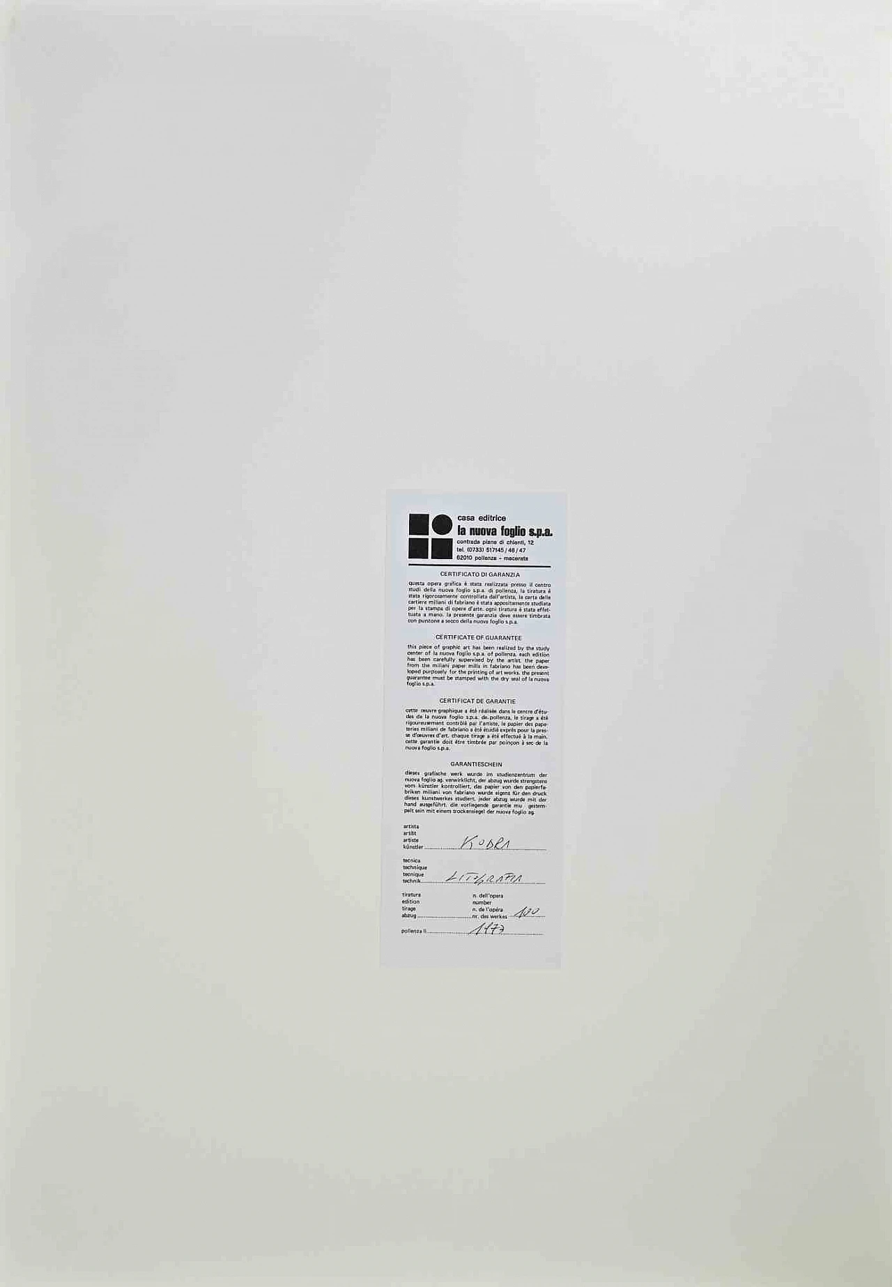 Ibrahim Kodra, Robot Playing Flute, Lithograph 1960s-1970s 2