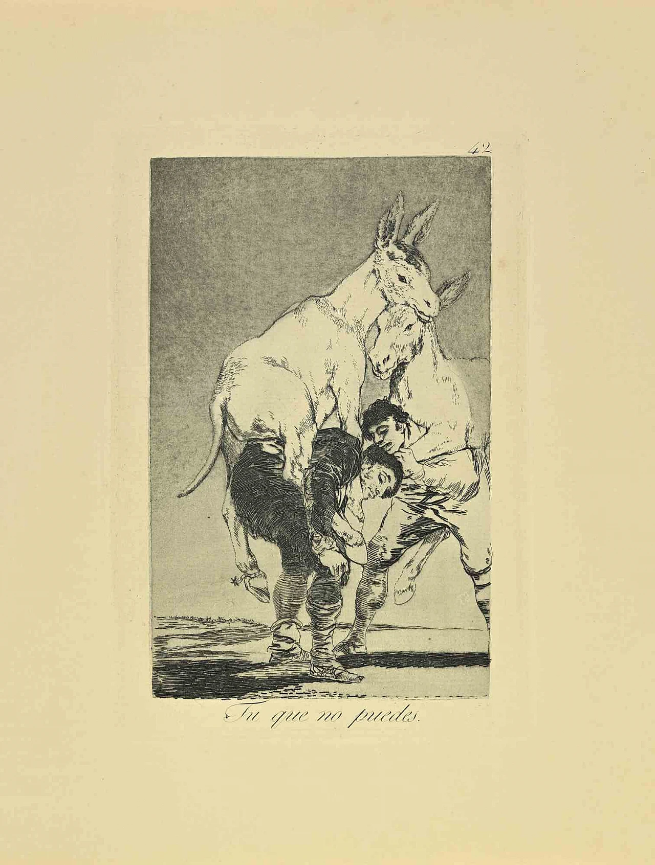 Francisco Josè de Goya y Lucientes, Tu Que no Puedes, Acquaforte acquatinta puntasecca '800 1