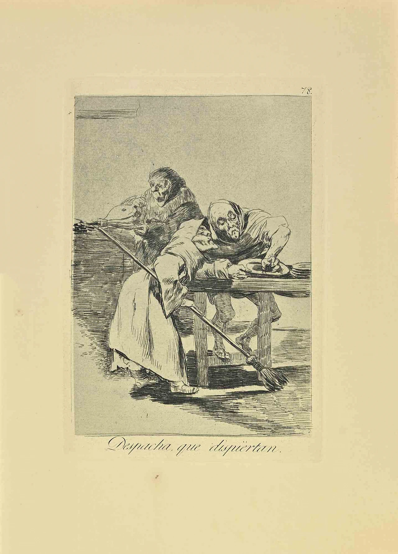 Francisco Josè de Goya y Lucientes, Despacha, que Despiertan, Etching Aquatint Drypoint 19th century 1