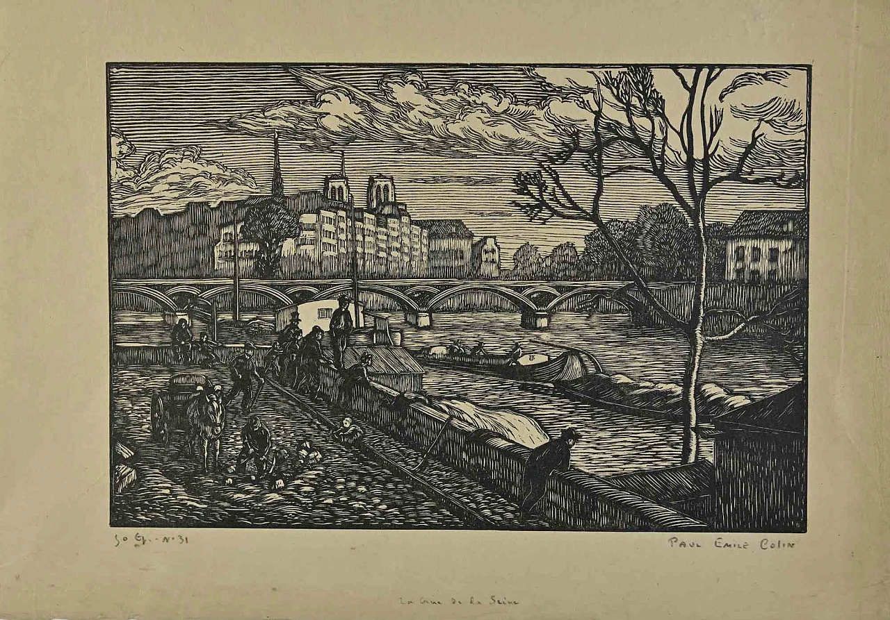 Paul Emile Colin, The Bridge, Woodcut 2000s 1