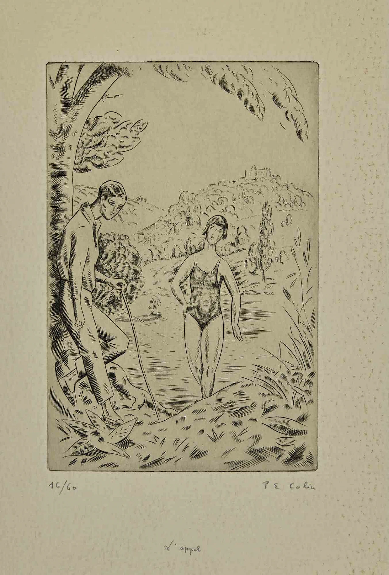 Paul Emile Colin, Swimming, Etching 2000s 1