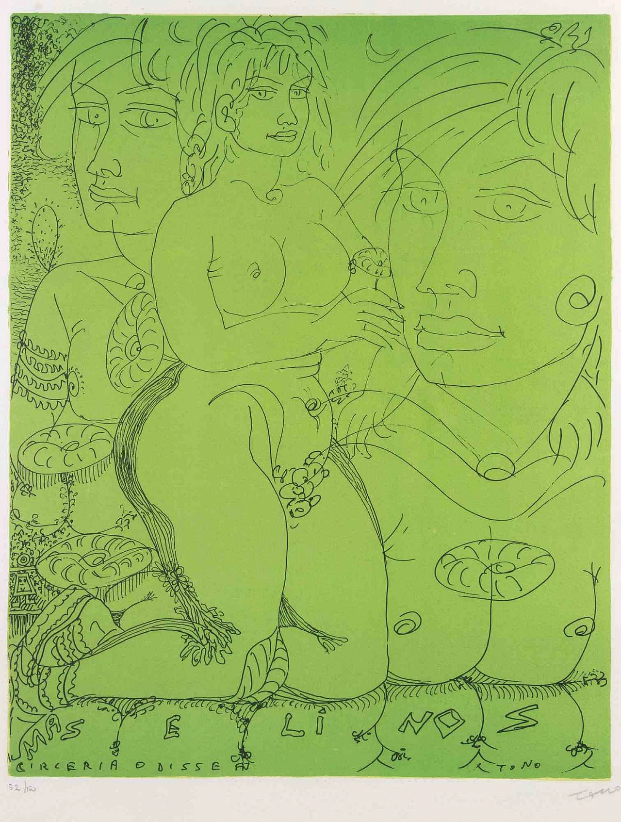 Tono Zancanaro, Maselinos Circeria Odissea, Lithograph 2000s 3
