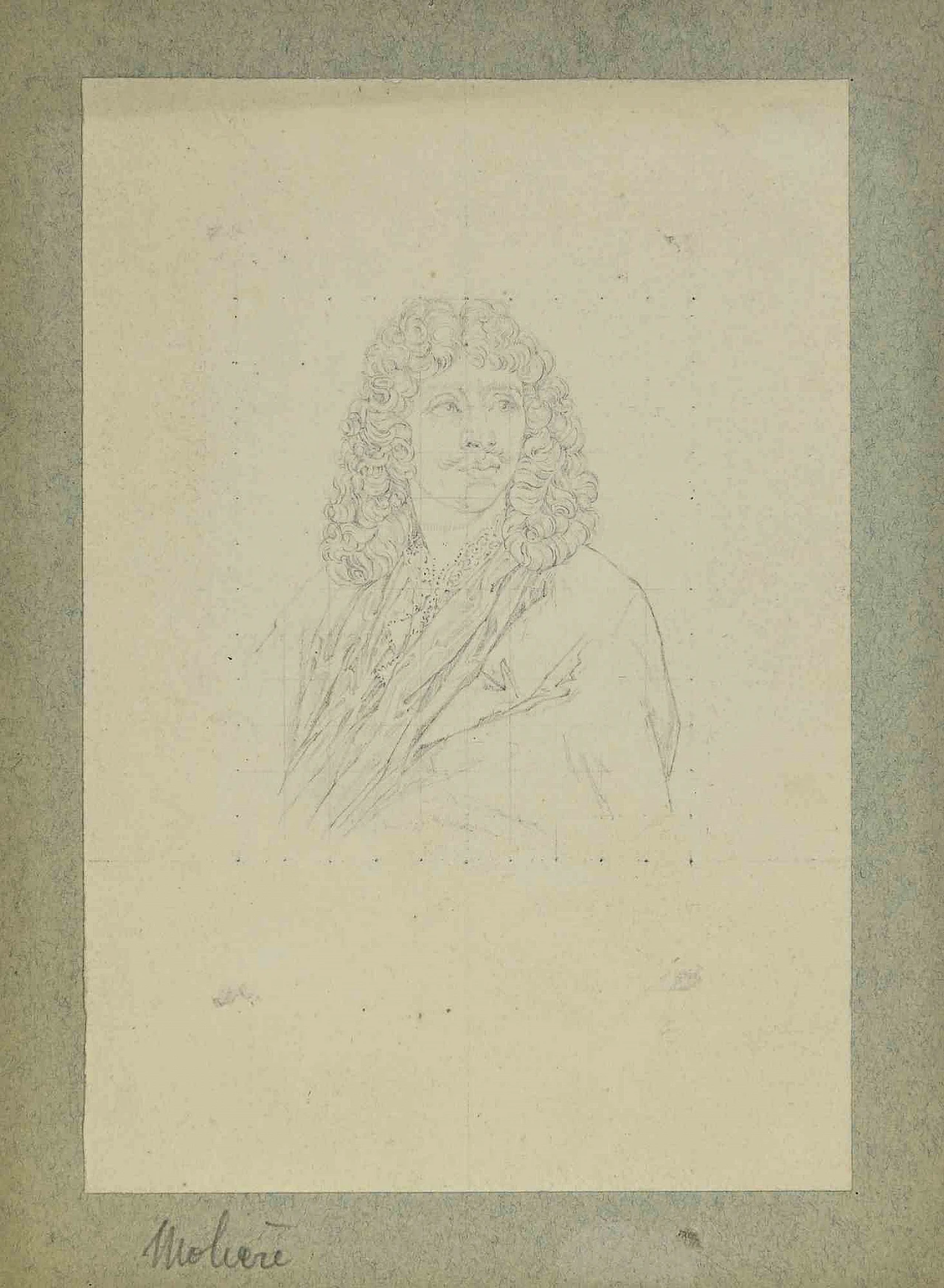 Karl Hanny, Ritratto di Molière, disegno '800 1