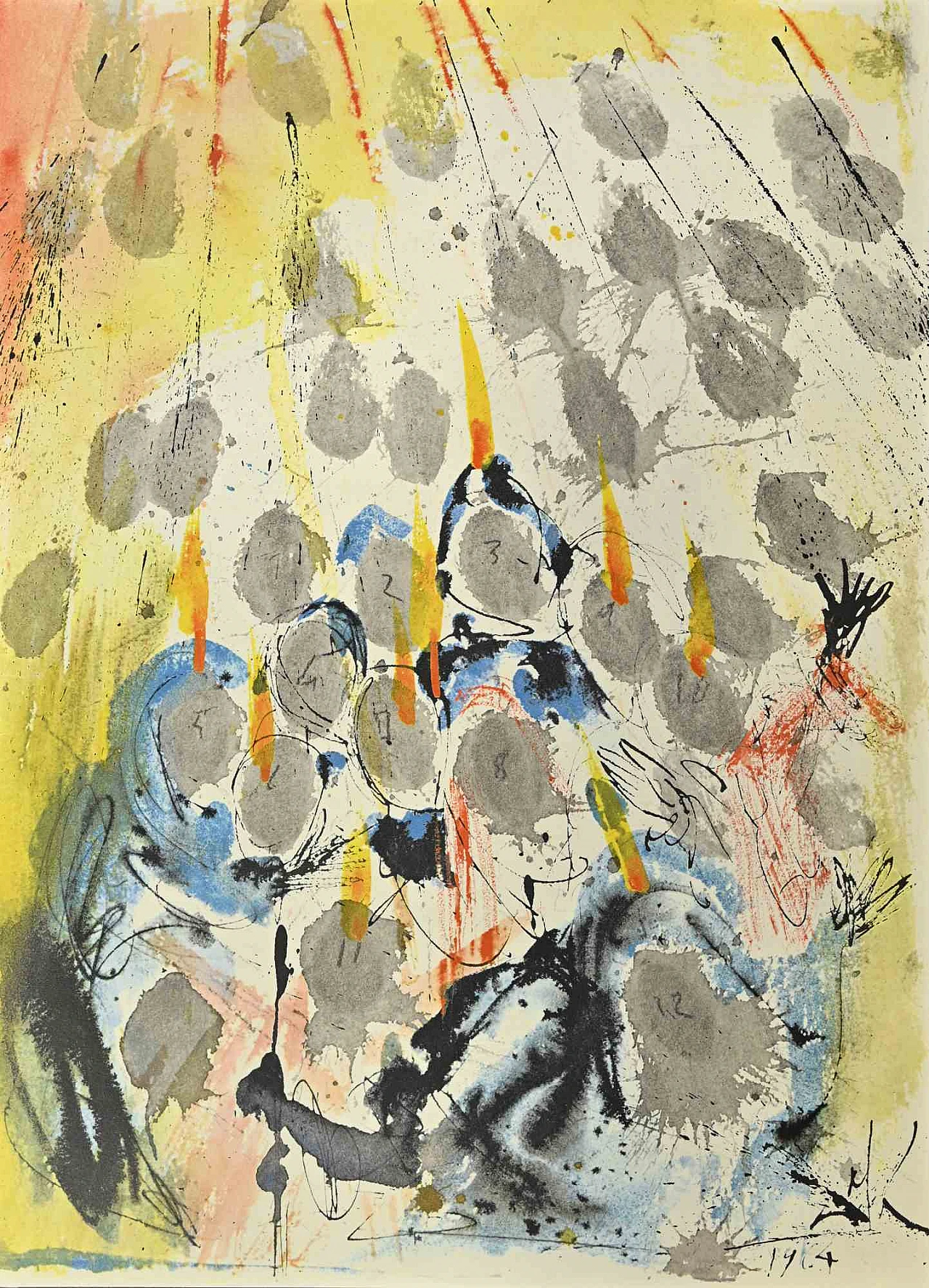 Salvador Dalì, Apparuerunt Illis Dispertitae Linguae, Lithograph 1960s-1970s 1