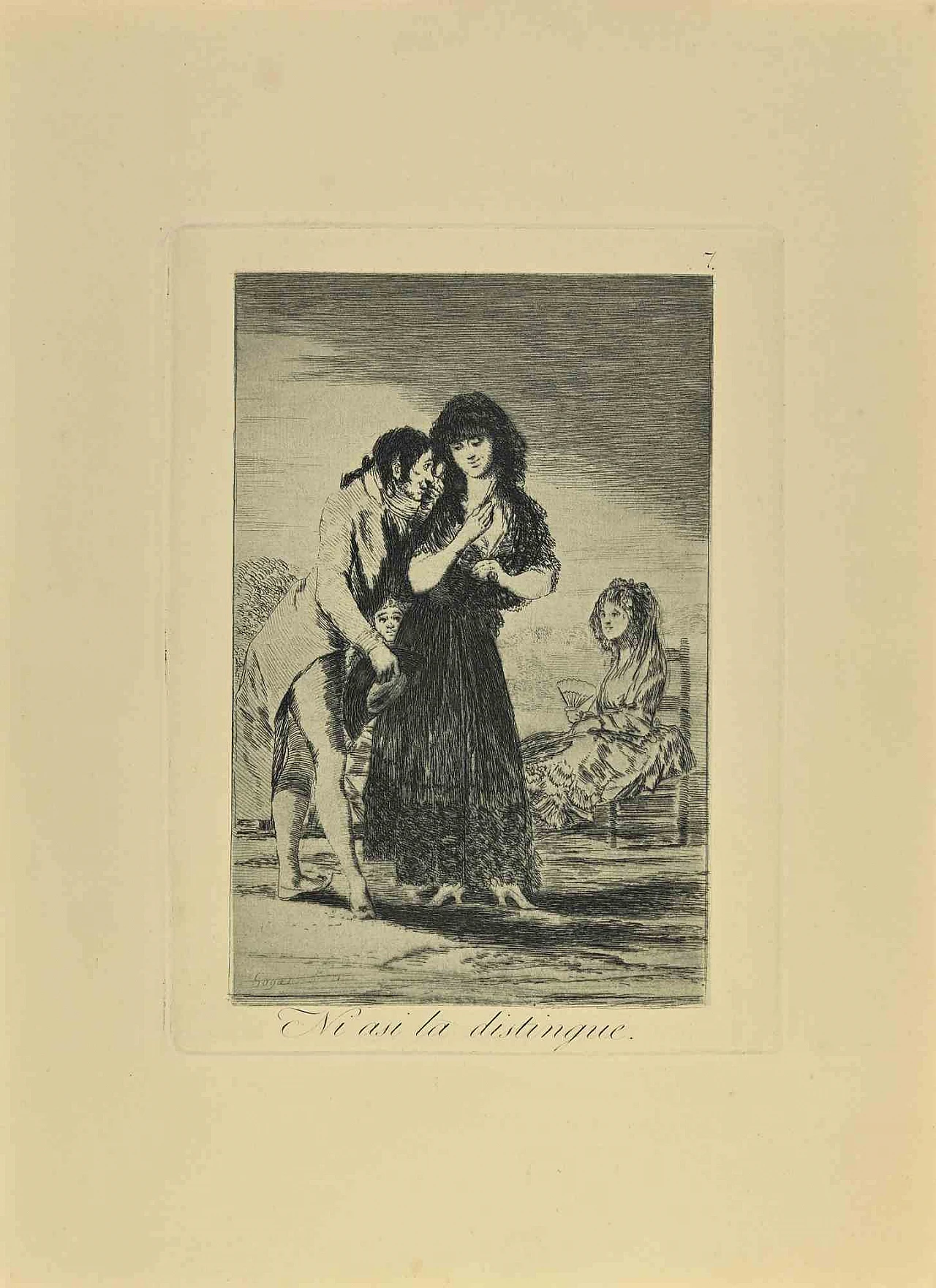 Francisco Josè de Goya y Lucientes, Mi asi la Distingue, Etching Aquatint Drypoint 19th century 1