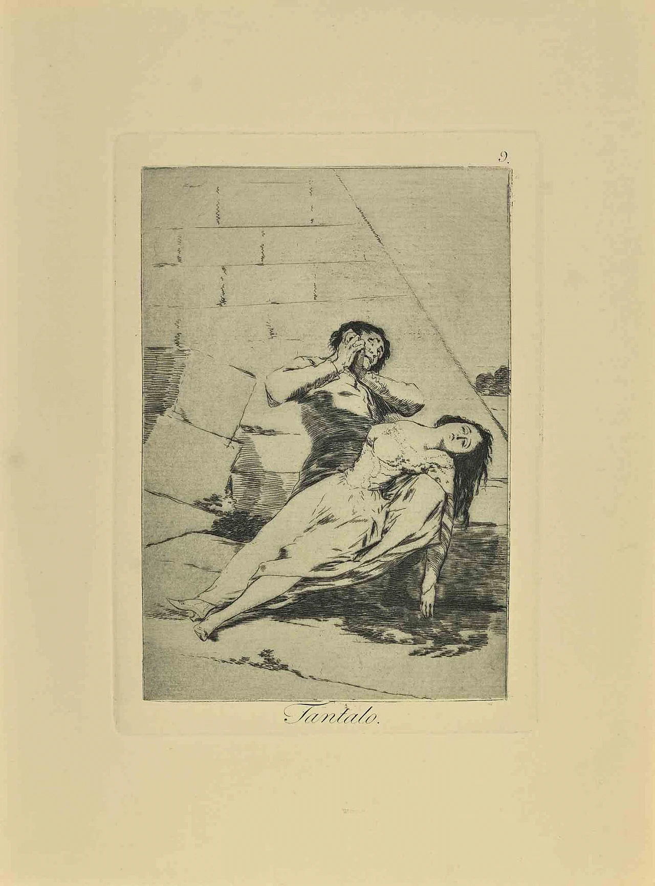 Francisco Josè de Goya y Lucientes, Tantalo, Etching Aquatint Drypoint 19th century 1