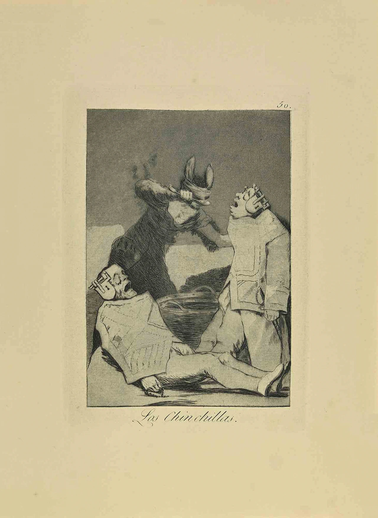 Francisco Josè de Goya y Lucientes, Las Chinchillas, Etching Aquatint Drypoint 19th century 1