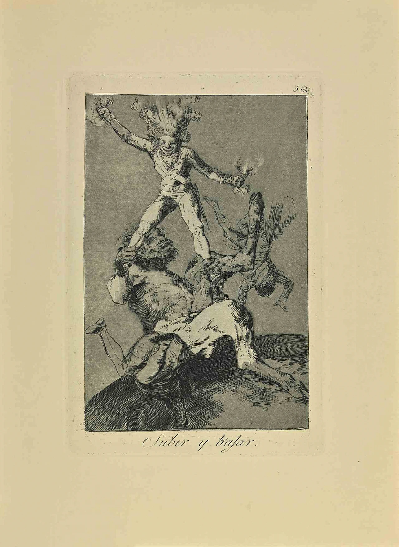 Francisco Josè de Goya y Lucientes, Subir y Balar, Etching Aquatint Drypoint 19th century 1