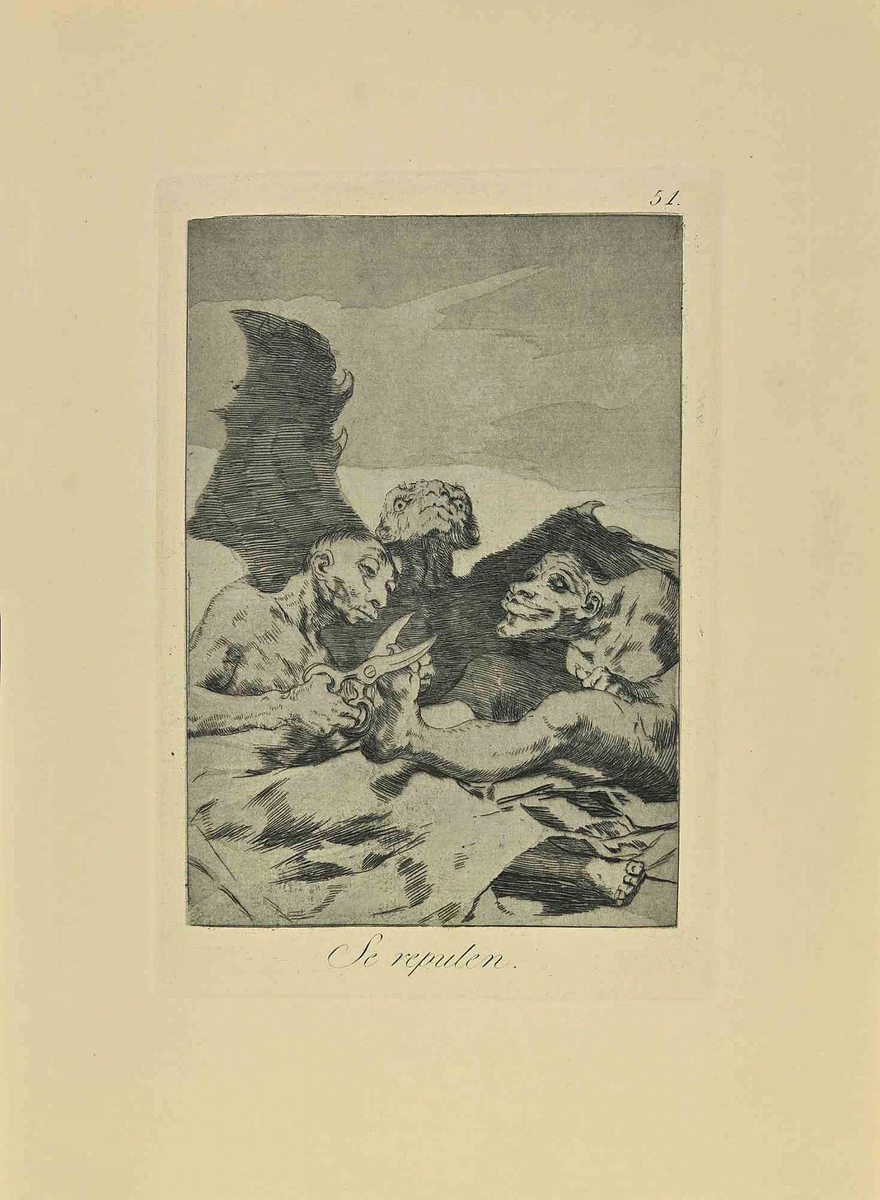Francisco Josè de Goya y Lucientes, Se Repulen, Etching Aquatint Drypoint 19th century 1
