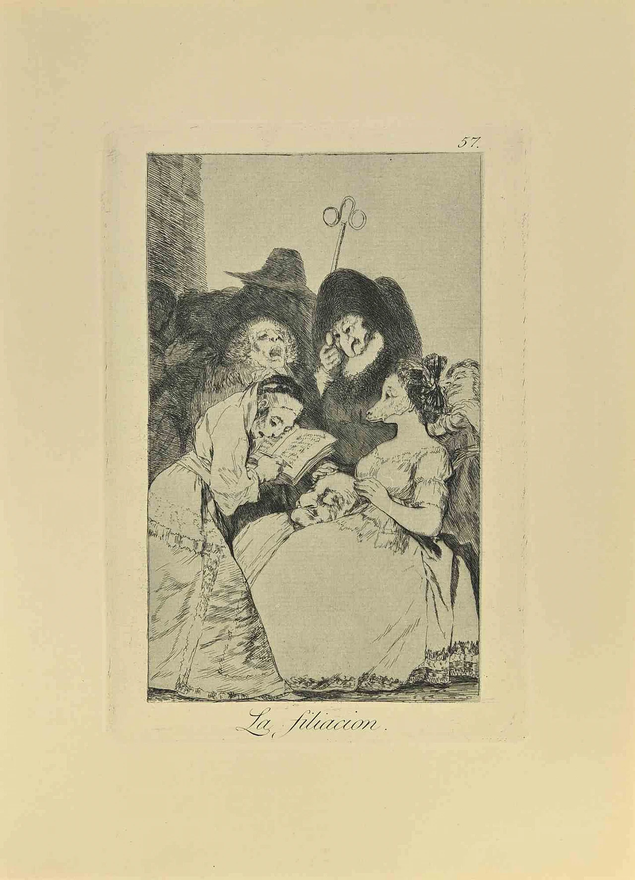 Francisco Josè de Goya y Lucientes, La Filiacion, Etching Aquatint Drypoint 19th century 1