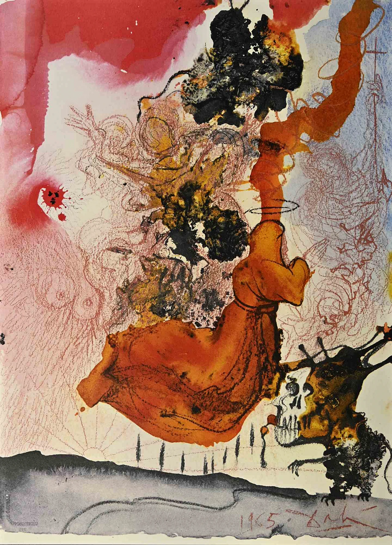 Salvador Dalì, Maria Conferens En Cordi Suo, Lithograph 1960s-1970s 1