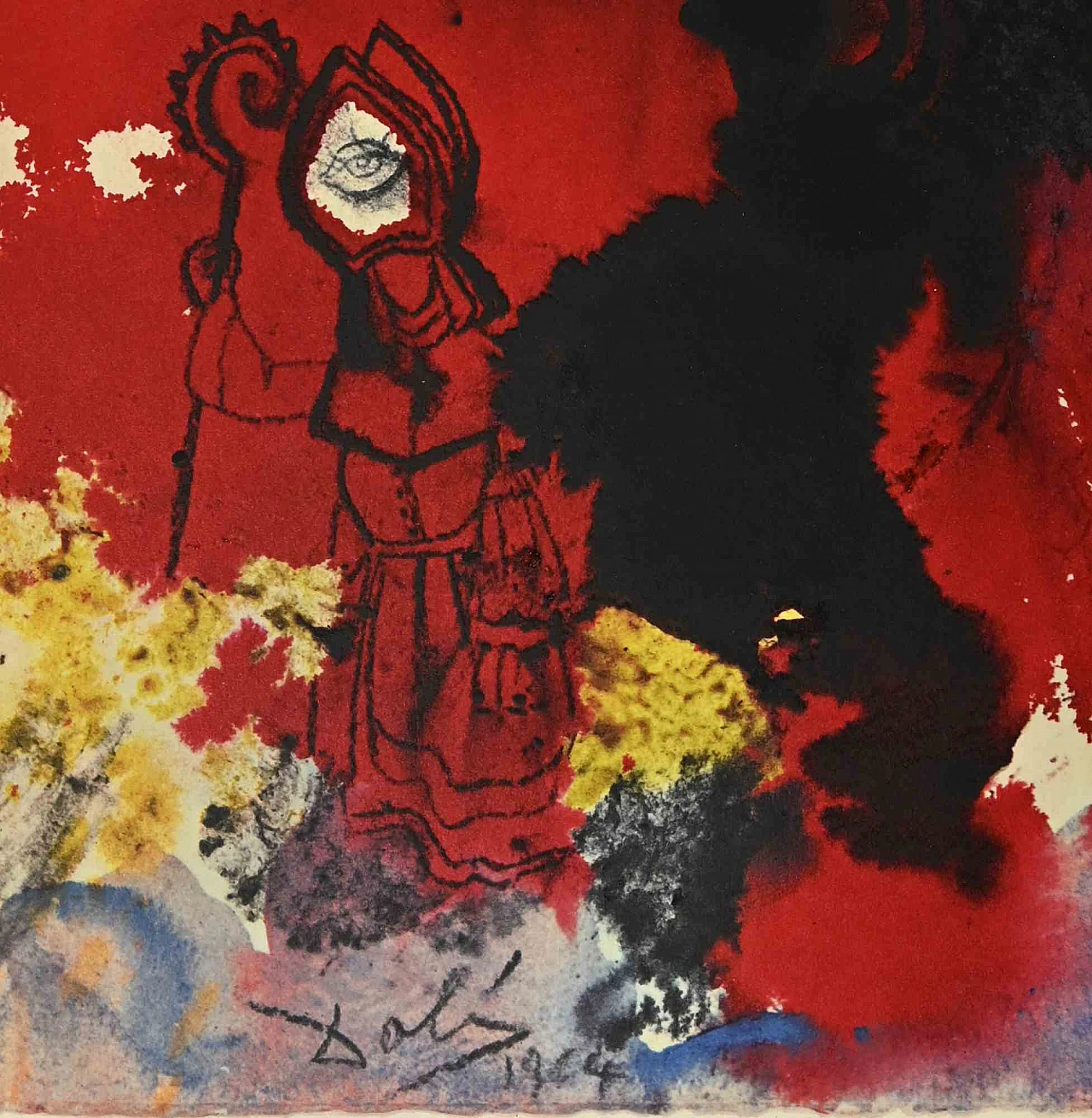 Salvador Dalì, Iesus A Satana Tentatur, Lithograph 1960s-1970s 2