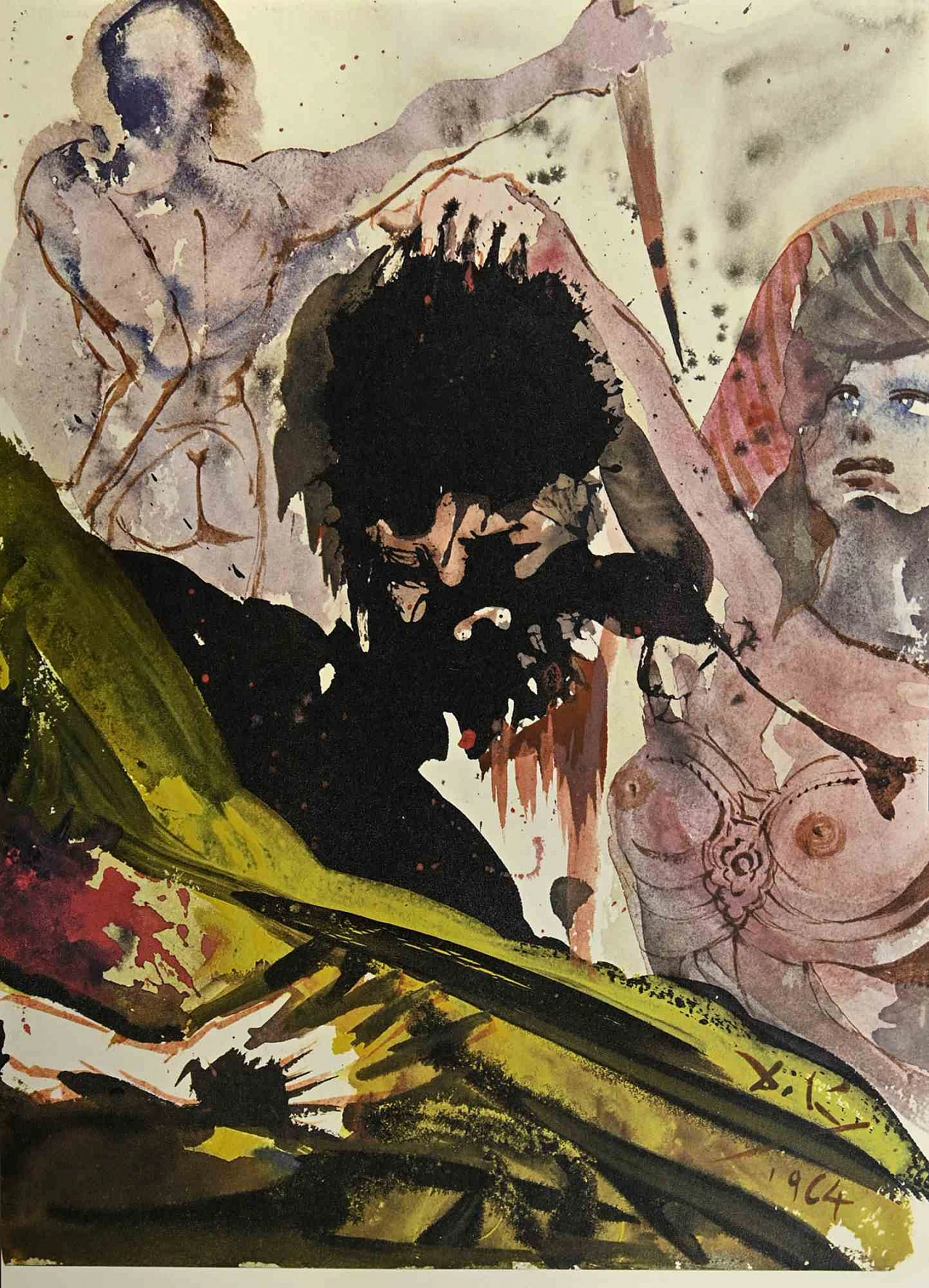 Salvador Dalì, Judith Beheads Holfernes, Lithograph 1960s-1970s 1