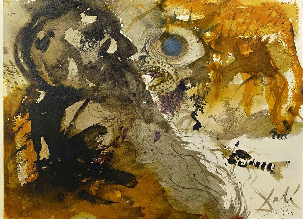 Salvador Dalì, Leviathan, Lithograph 1960s-1970s 1