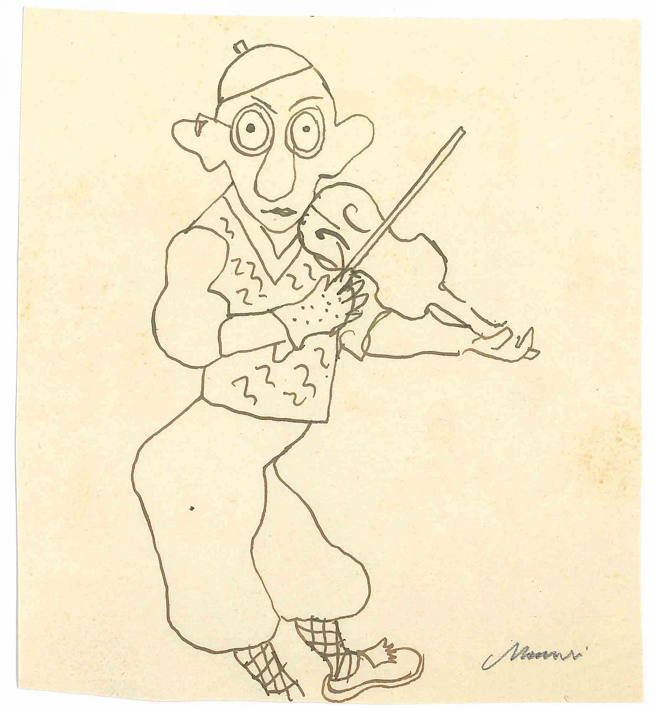 Mino Maccari, violinista, disegno disegno-inchiostro Anni 2000 1