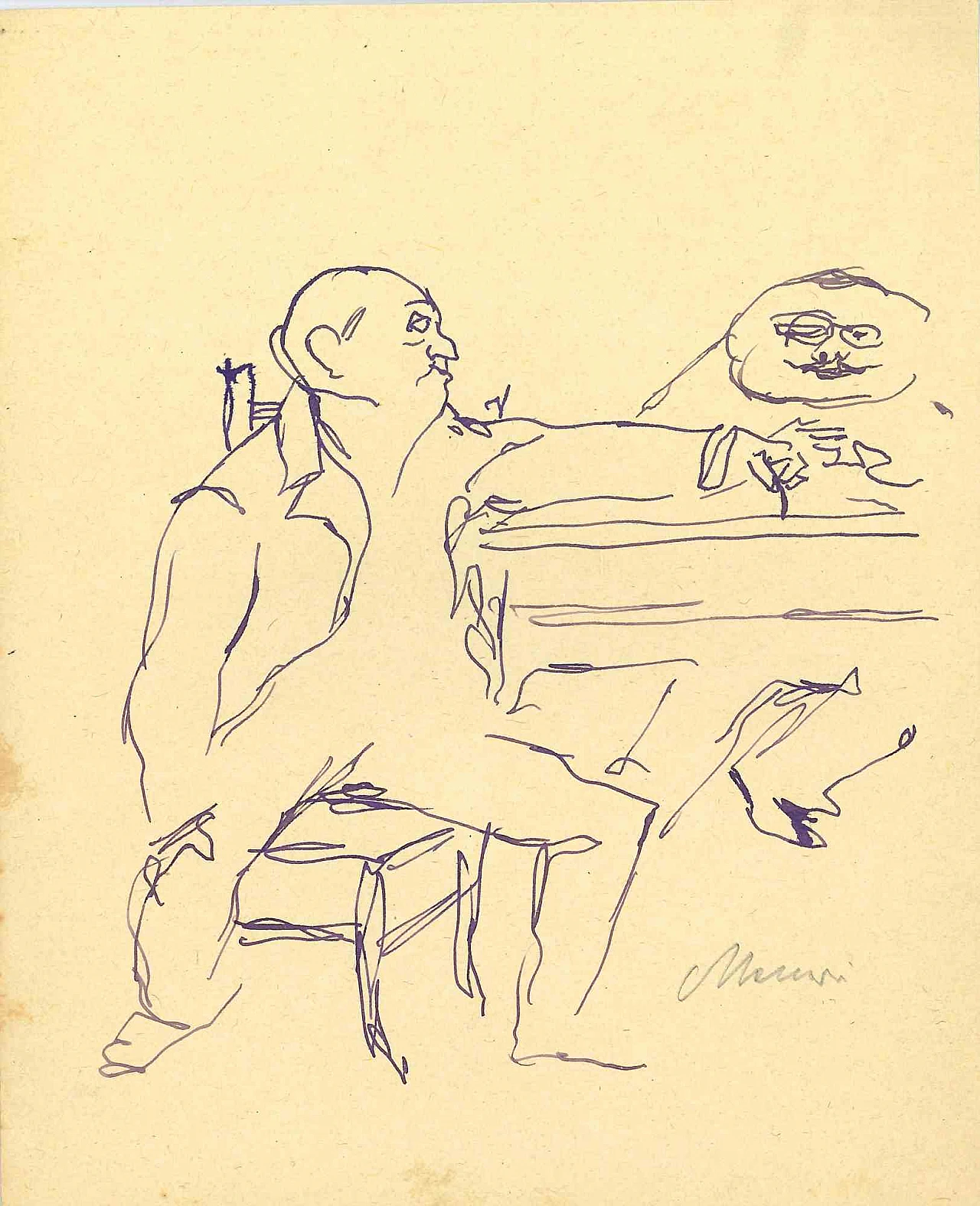 Mino Maccari, Conversazione, Disegno Disegno-Inchiostro Anni 2000 1