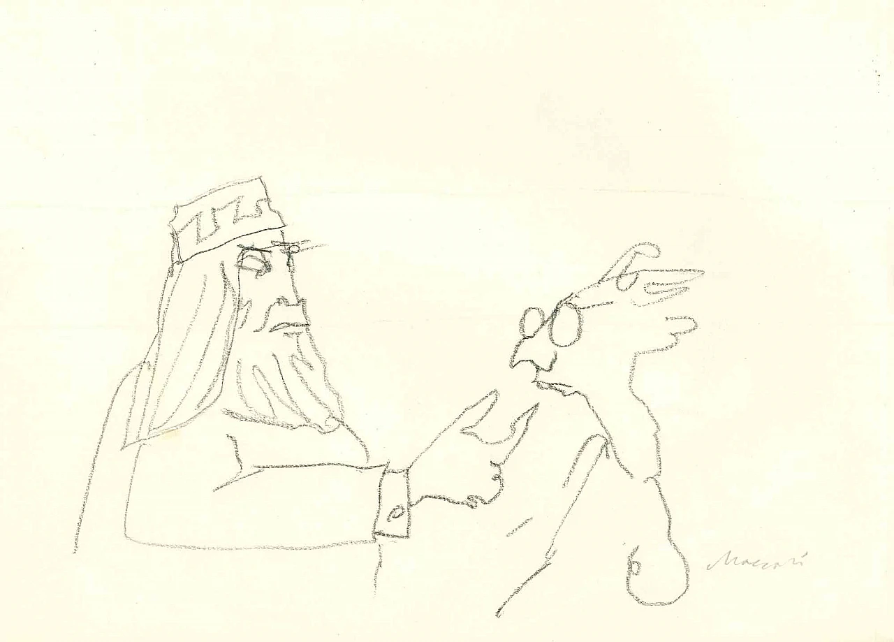 Mino Maccari, Conversazione, Disegno Disegno-Carbone Anni 2000 1