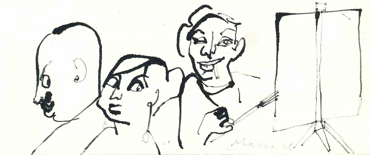 Mino Maccari, Painter, Drawing Watercolour 2000s 1