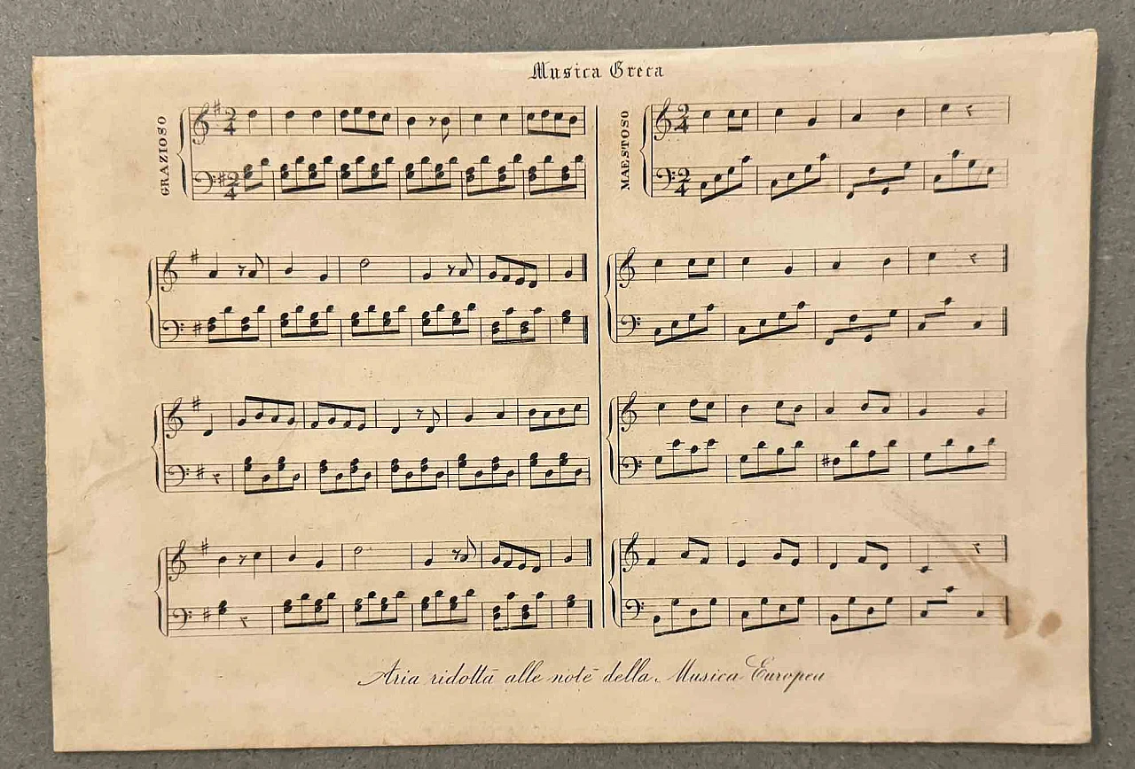 Various Authors, Air Reduced to the Notes of European Music, Lithograph 19th century 1