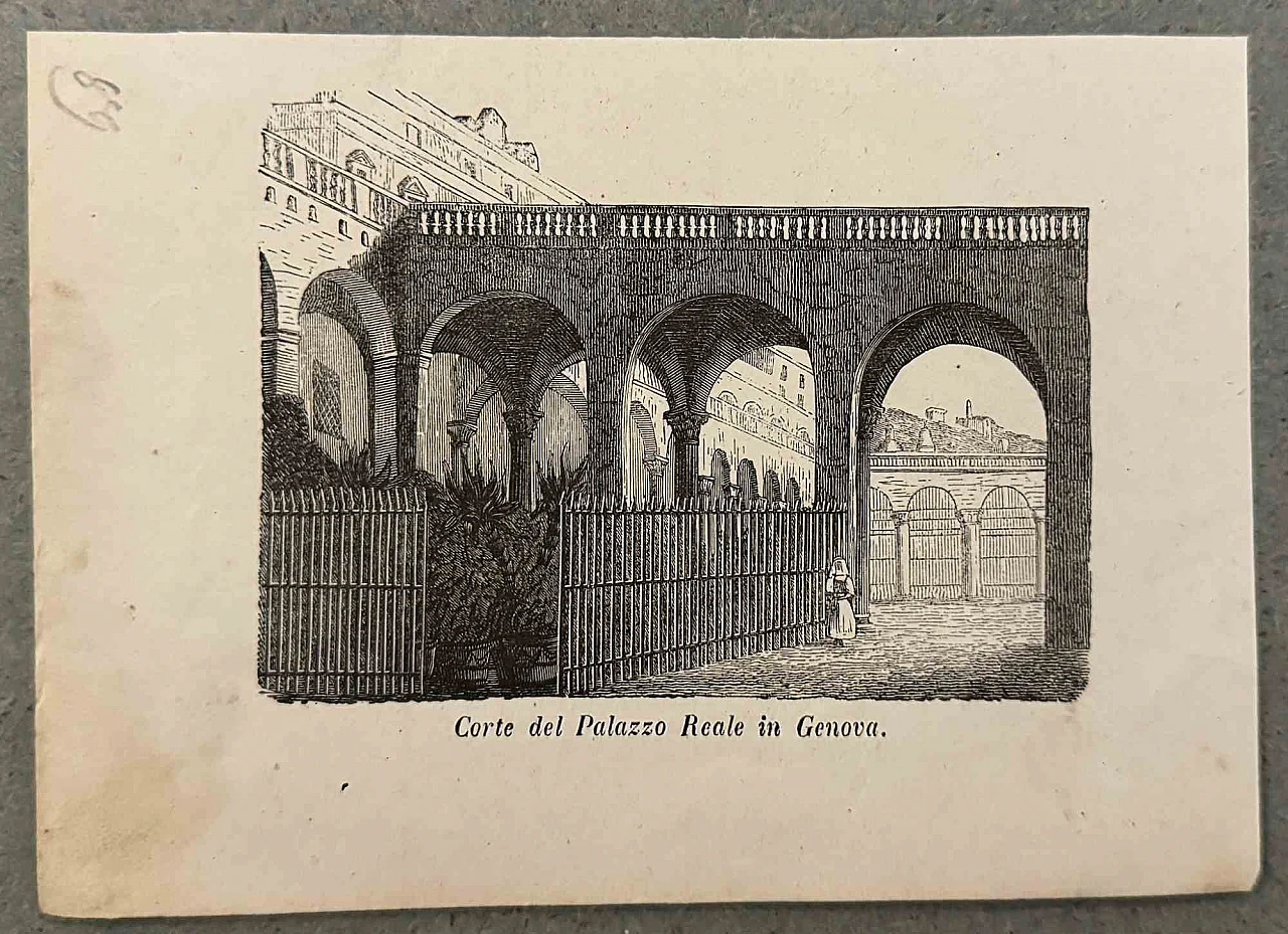 Various Authors, Royal Palace in Genoa, Lithograph 19th century 1