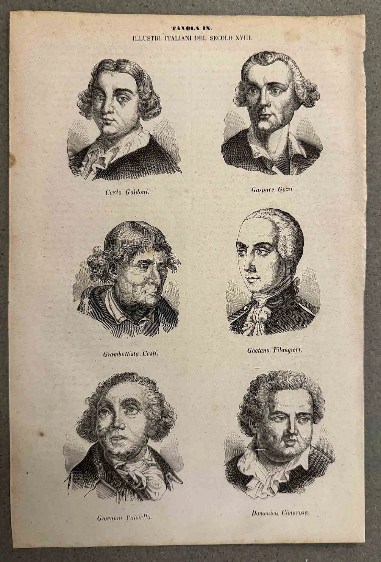 Various Authors, Illustrious Italians of the 18th Century, Lithograph 19th century 1