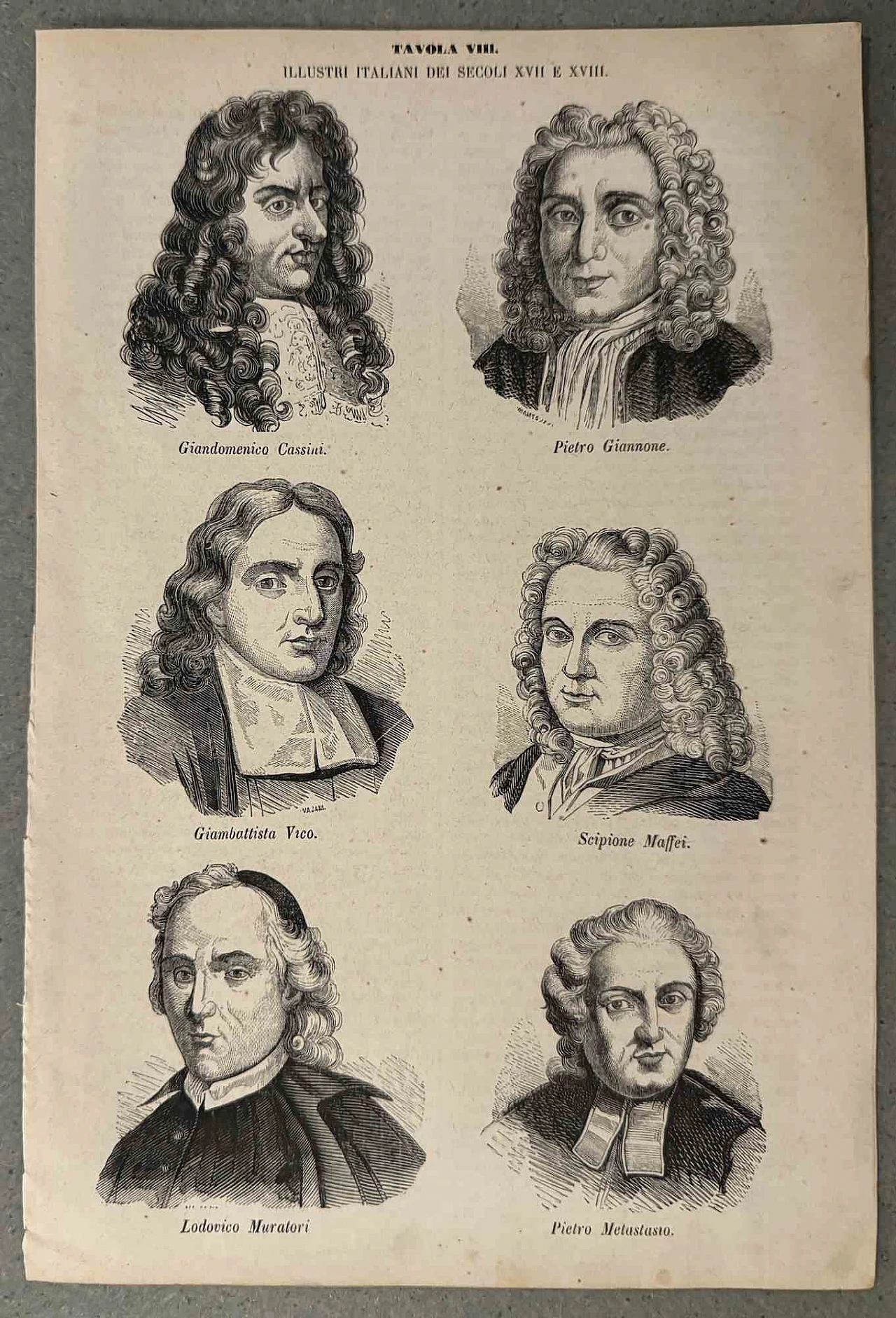 Various Authors, Illustrious Italians of the 17th - 18th Century, Lithograph 19th century 1