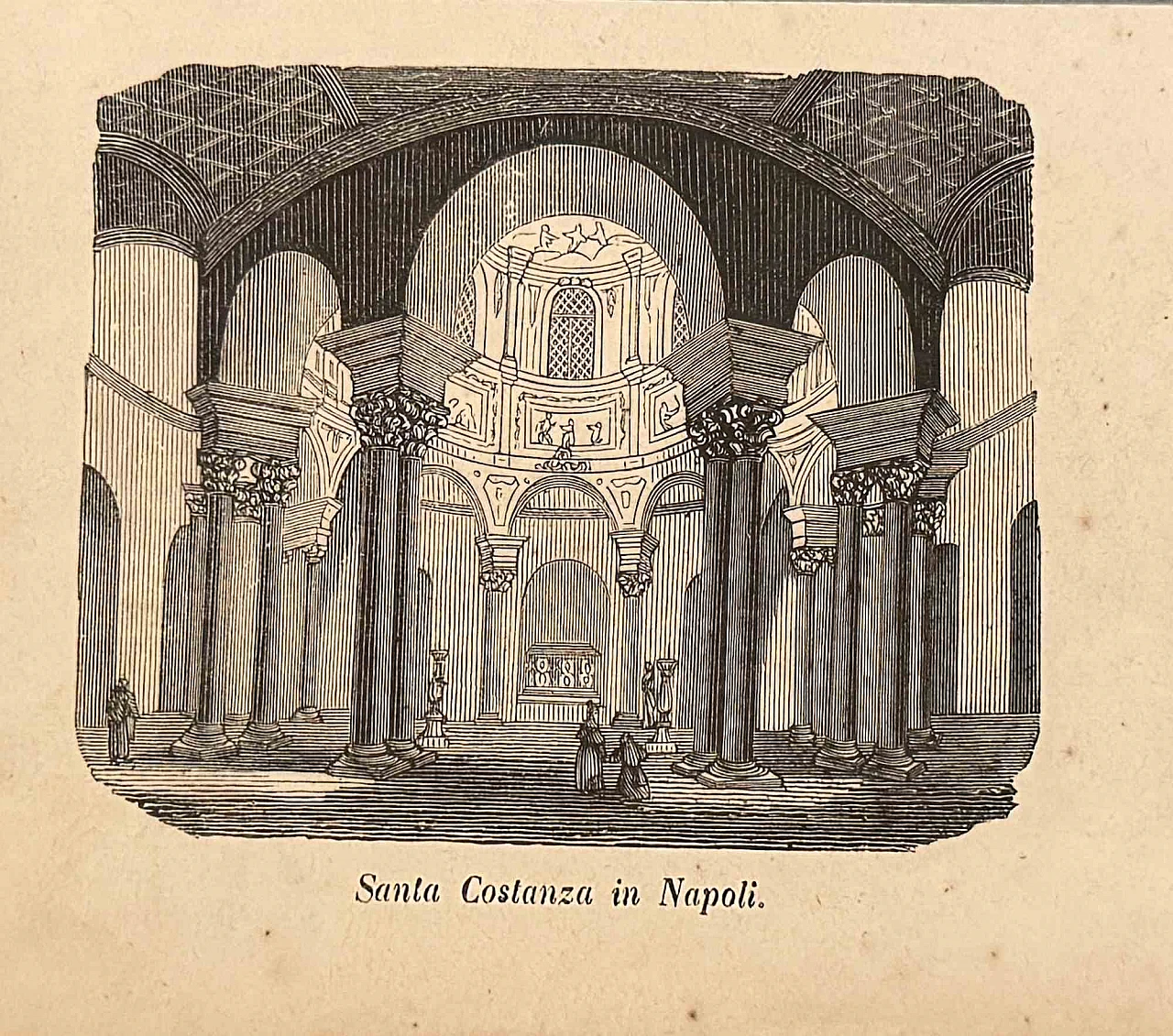 Various Authors, Santa Costanza in Naples, Lithograph 19th century 1