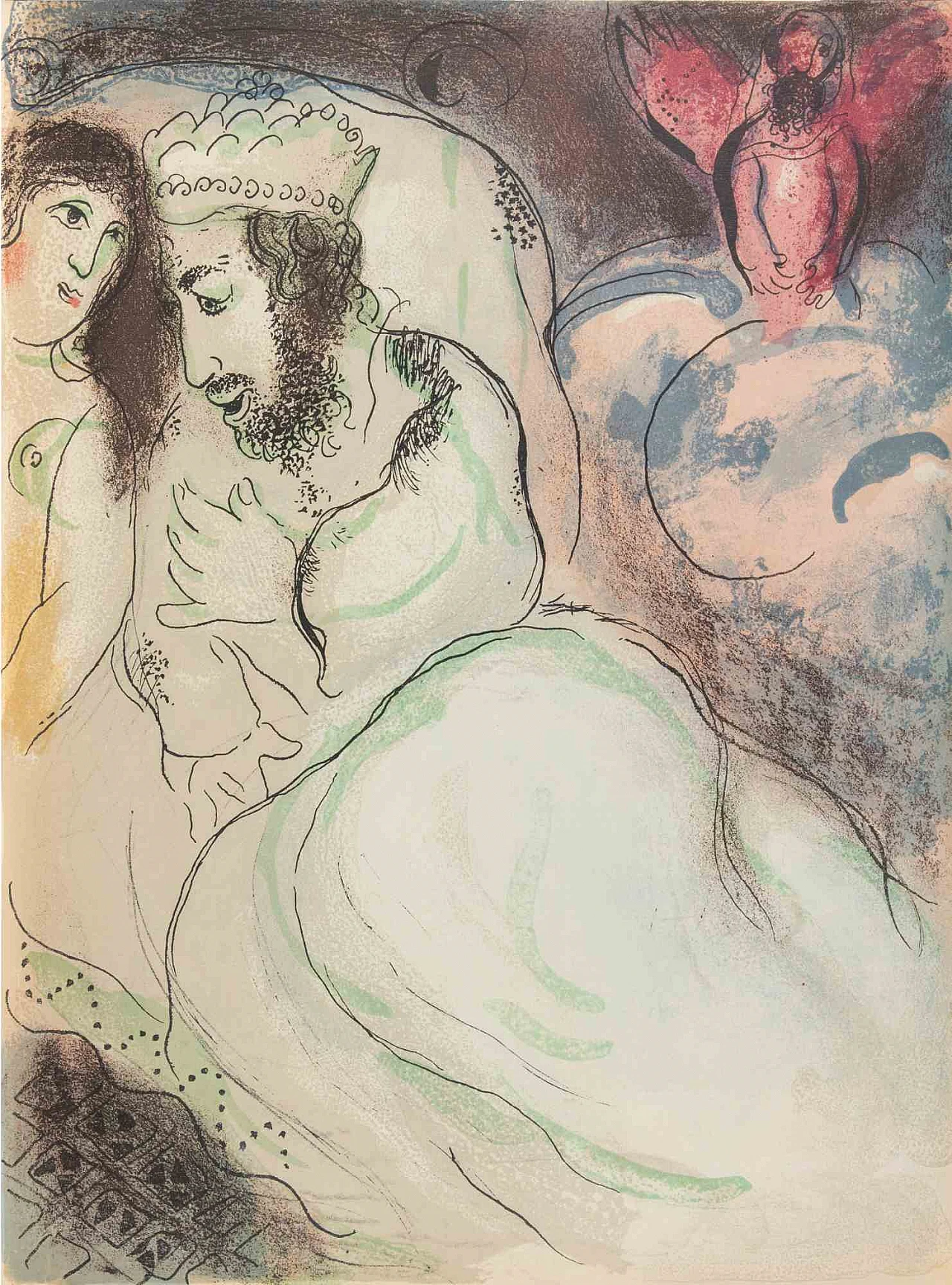 Marc Chagall, Sarah and Abimelech, Lithograph 1960s-1970s 1
