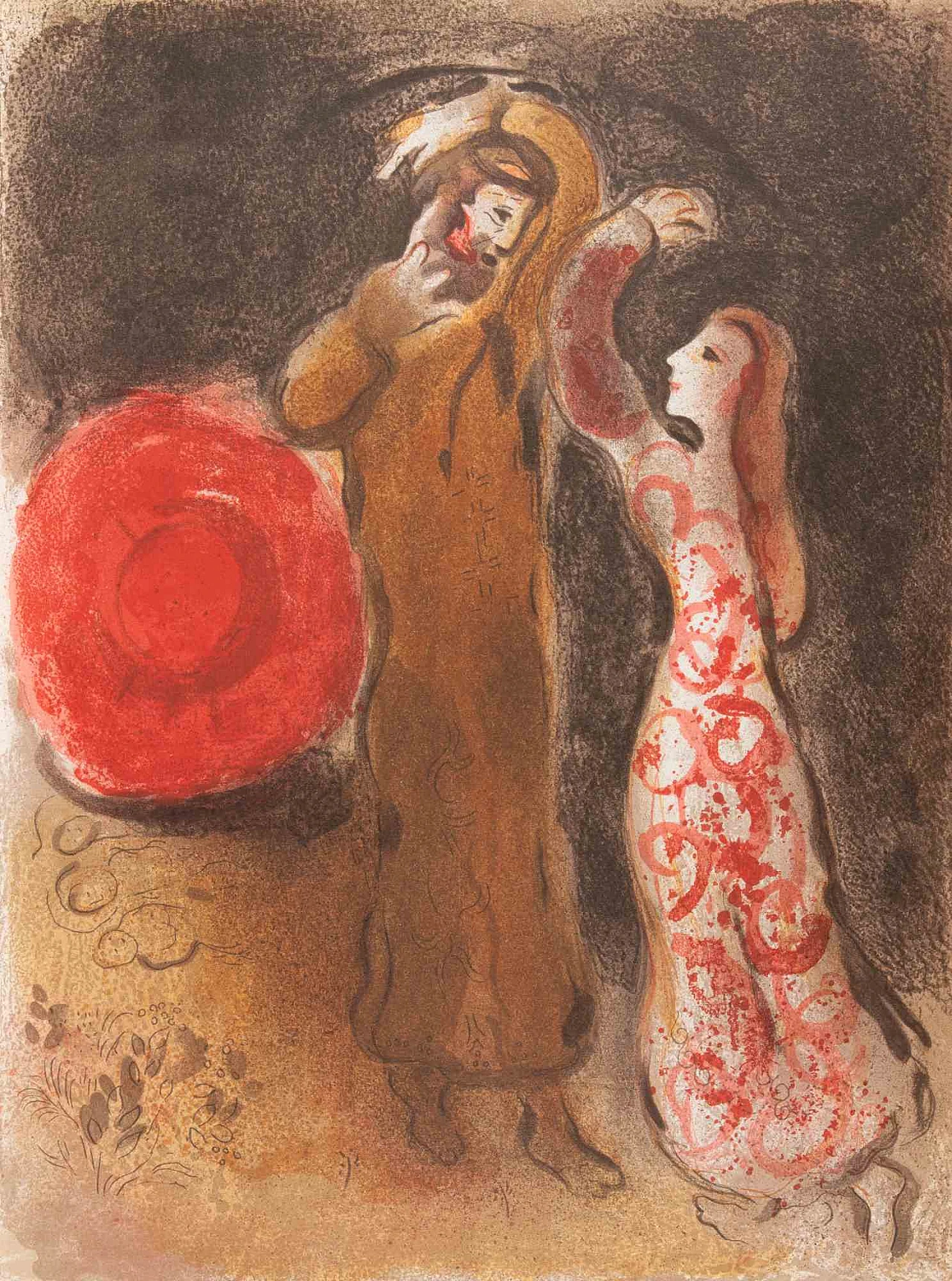 Marc Chagall, Meeting of Ruth and Boaz, Lithograph 1960s-1970s 1