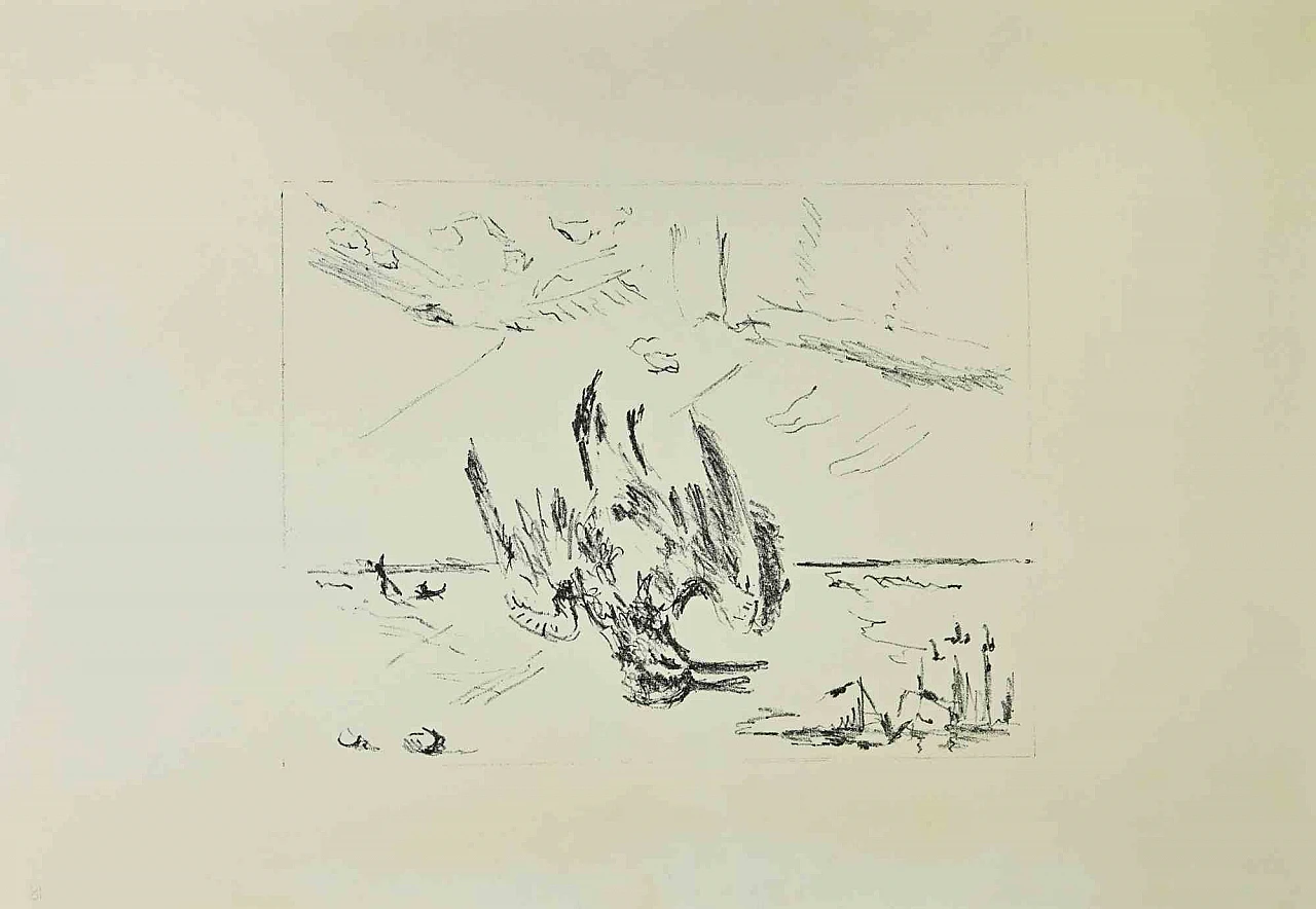 Filippo de Pisis, Beccaccia, Litografia 1960-1979 1